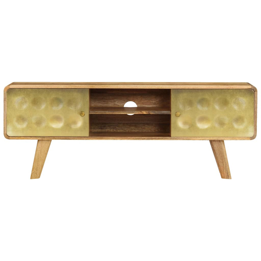 Tv-Meubel 120X30X45 Cm Massief Mangohout Goud