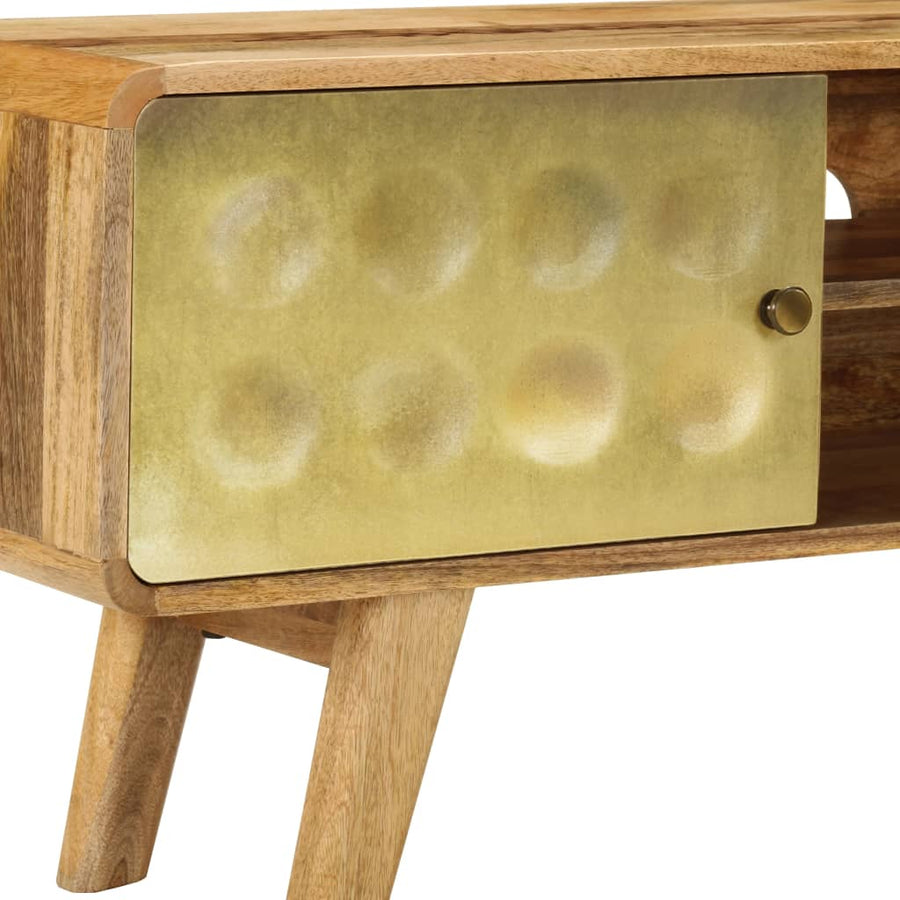 Tv-Meubel 120X30X45 Cm Massief Mangohout Goud
