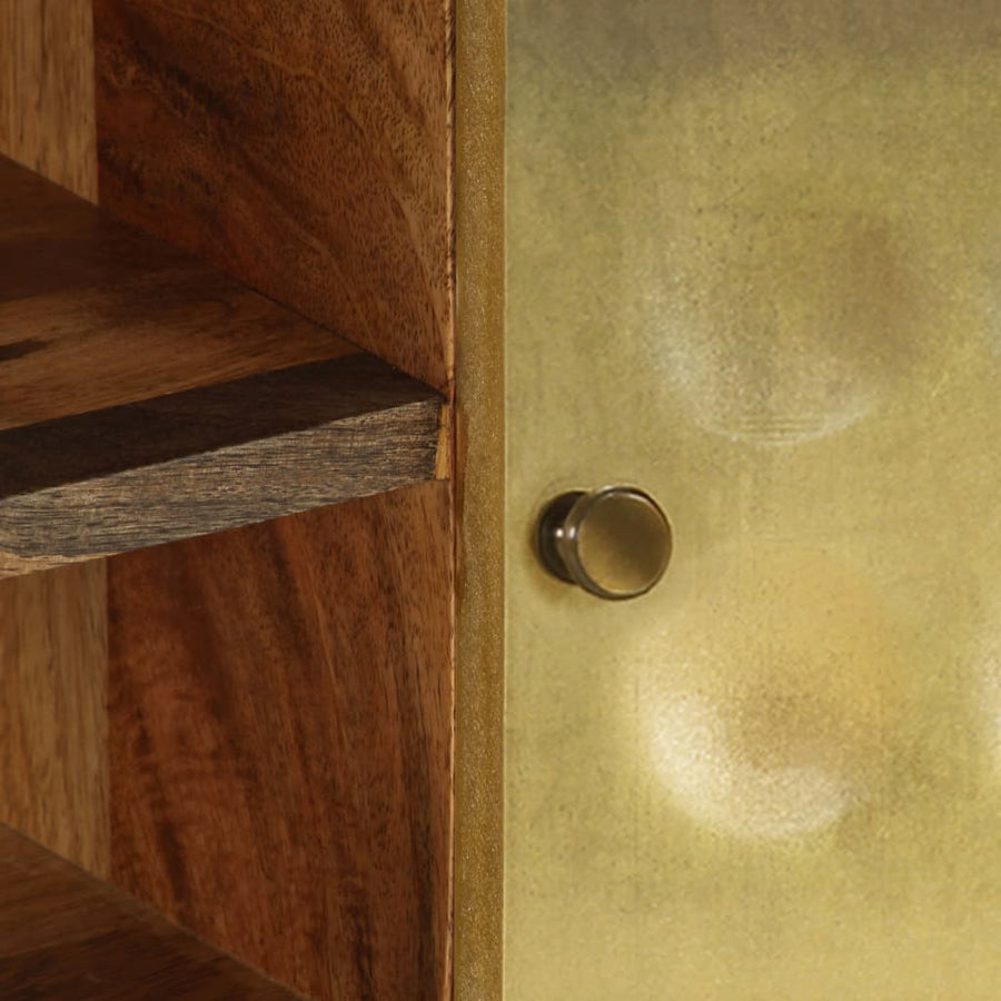 Tv-Meubel 120X30X45 Cm Massief Mangohout Goud