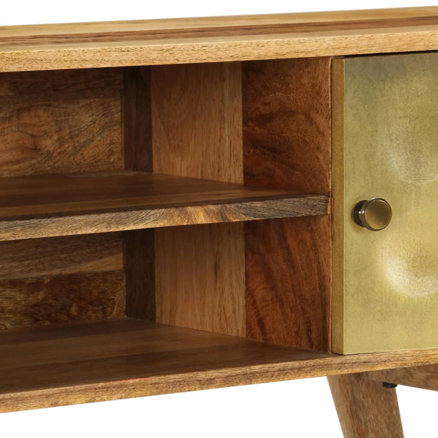 Tv-Meubel 120X30X45 Cm Massief Mangohout Goud