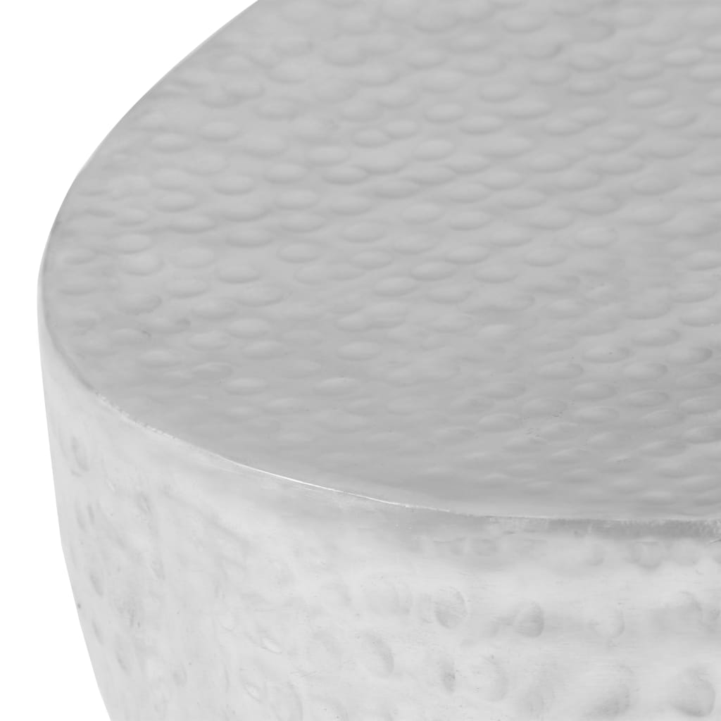 Salontafel 100X50X28 Cm Gehamerd Aluminium Zilver