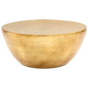 Coffee table 70x30 cm hammered aluminum brass-colored