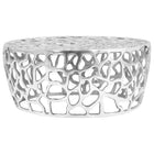 Coffee table 70x30 cm cast aluminium silver-coloured