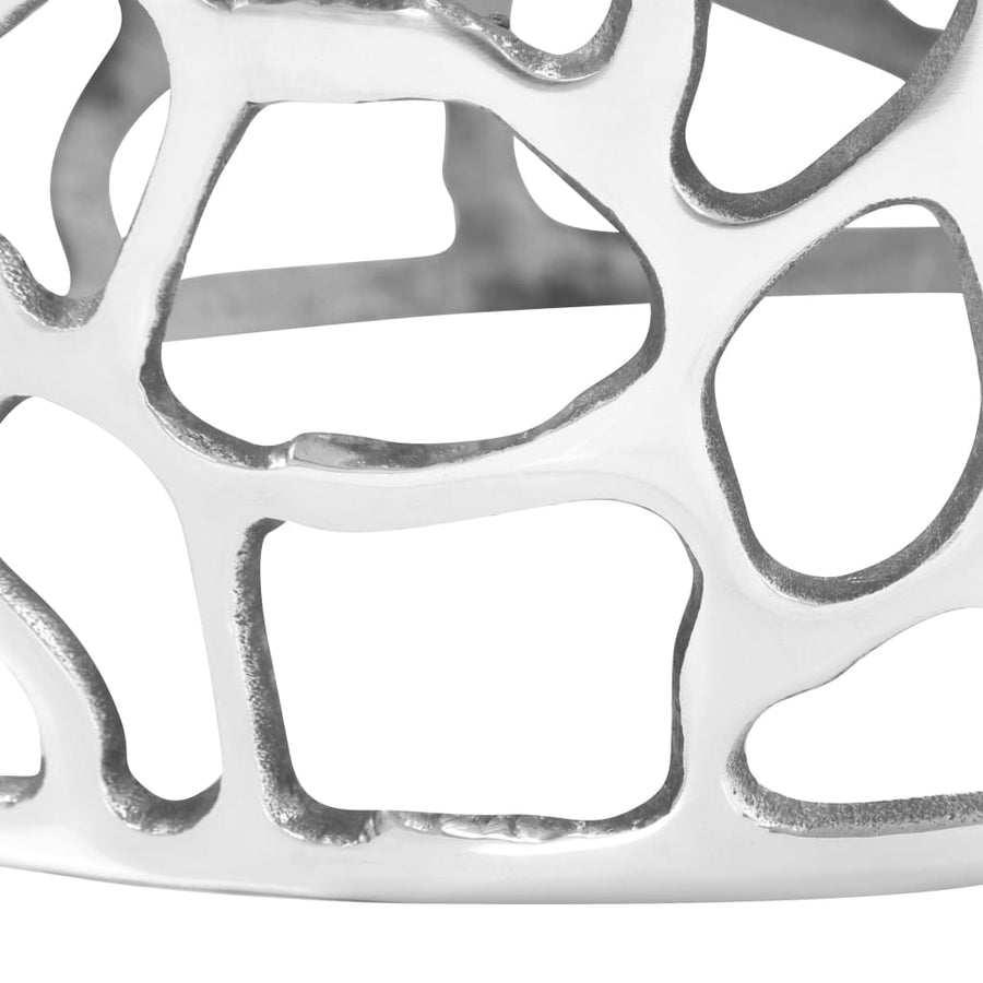 Salontafel 70X30 Cm Gegoten Aluminium Zilverkleurig
