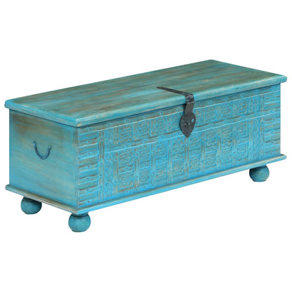 Opbergkist 100X40X41 Cm Massief Mangohout Blauw