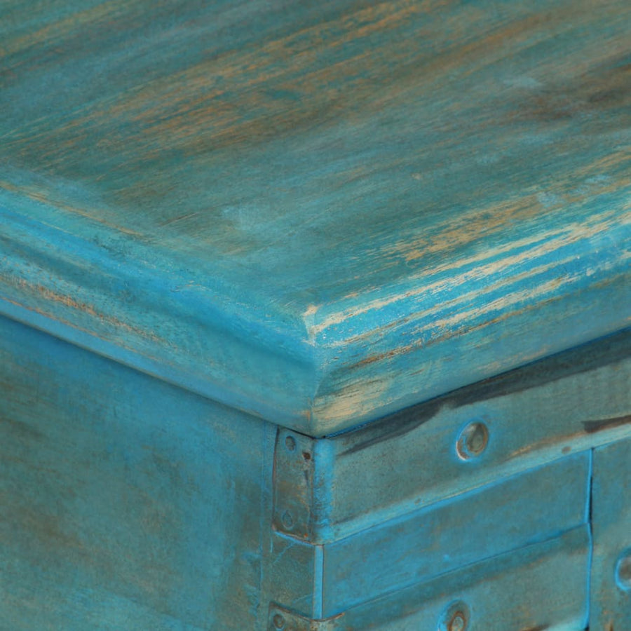 Opbergkist 100X40X41 Cm Massief Mangohout Blauw