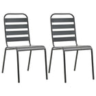 Tuinstoelen stapelbaar 2 st staal grijs 42x63x84 cm