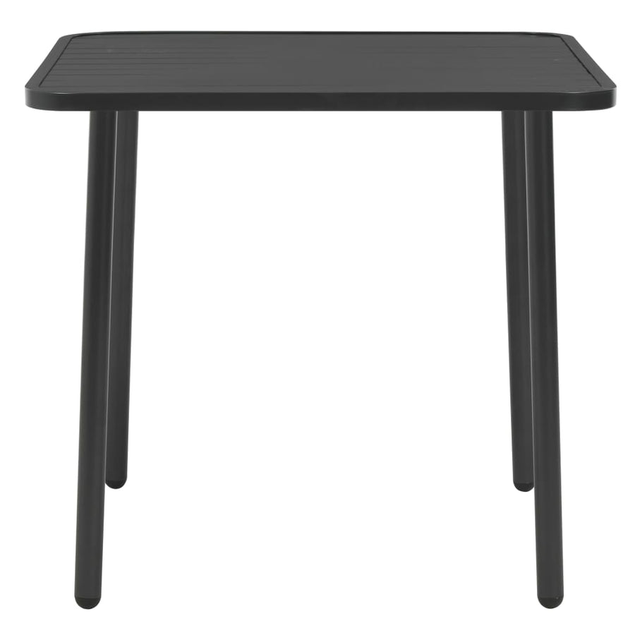 Tuintafel 80x80x72 cm staal donkergrijs