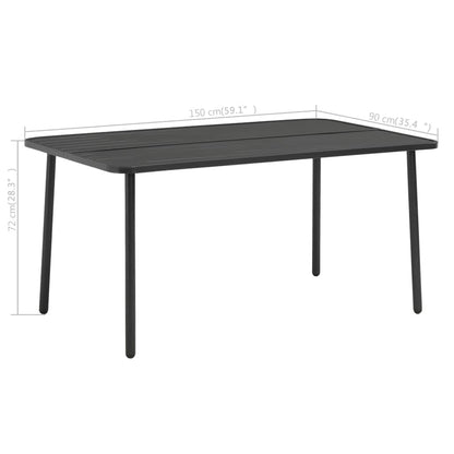 Tuintafel 150x90x72 cm staal donkergrijs