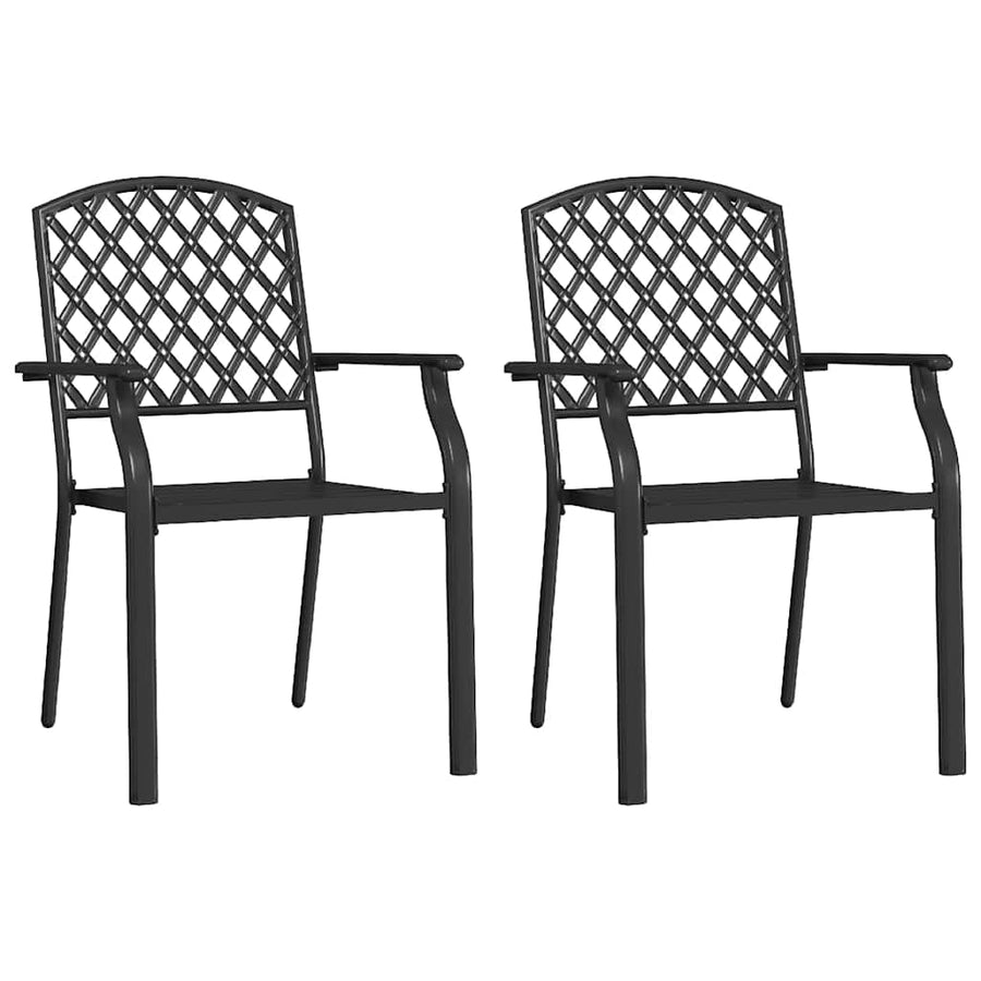Tuinstoelen Stapelbaar Staal Antraciet 2