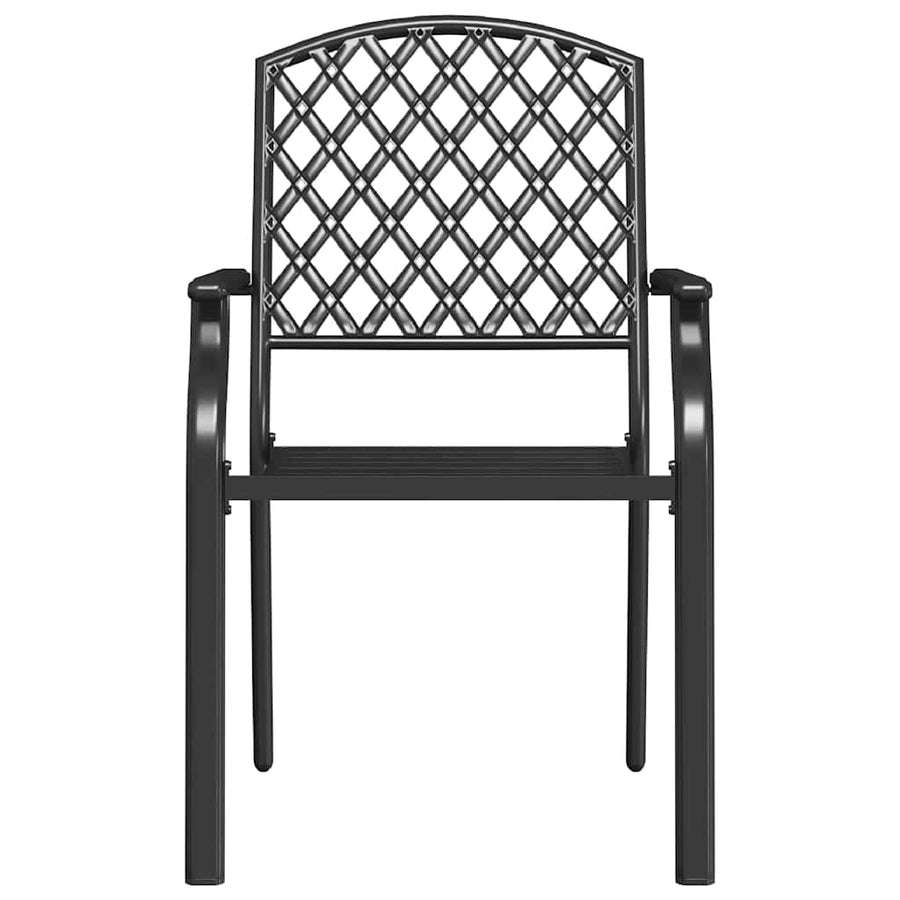 Tuinstoelen Stapelbaar Staal Antraciet 2
