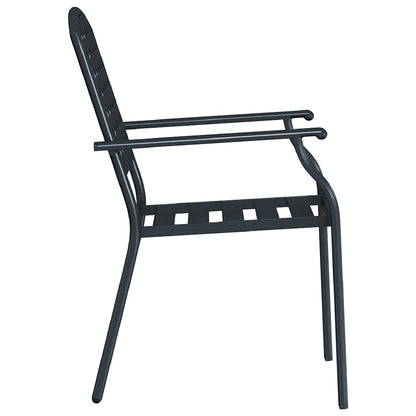 Tuinstoelen Stapelbaar Staal Antraciet 2