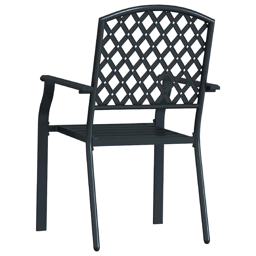 Tuinstoelen Stapelbaar Staal Antraciet 2