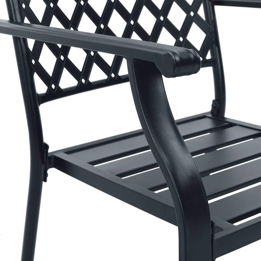 Tuinstoelen Stapelbaar Staal Antraciet 2