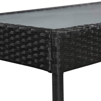 Loungeset Met Kussens Poly Rattan Zwart en wit