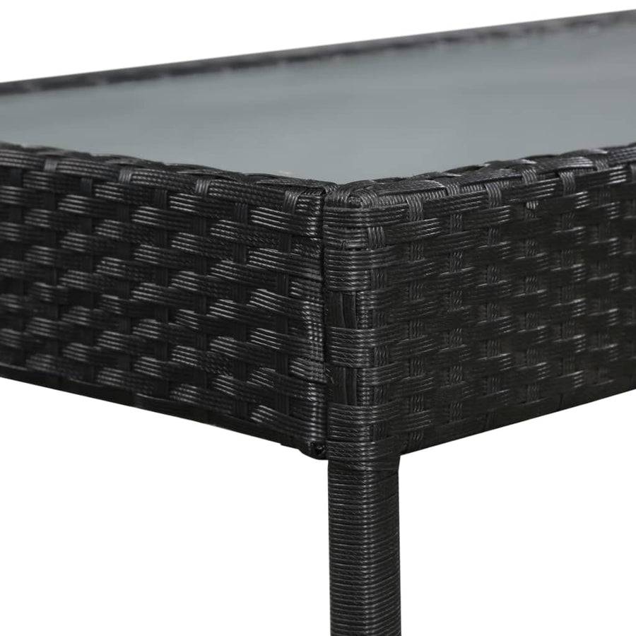 Loungeset Met Kussens Poly Rattan Zwart en wit