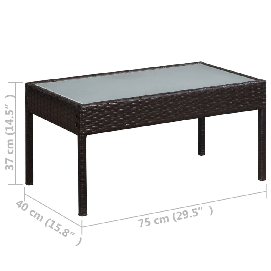 Loungeset Met Kussens Poly Rattan Zwart en wit
