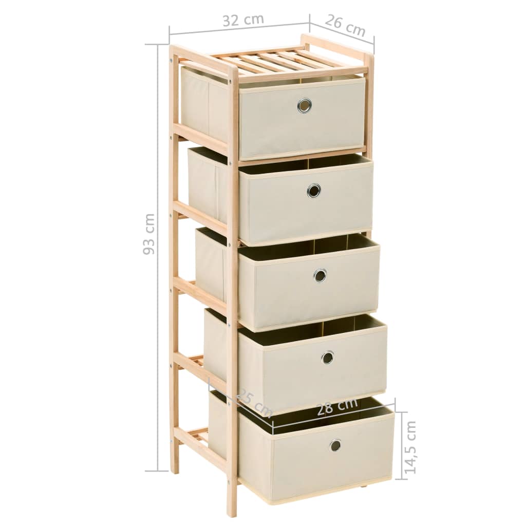 Opbergmeubel Met Stoffen Manden Cederhout Beige 5 1