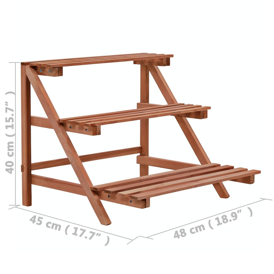 Plantenstandaard 3-Laags Cederhout 48 x 45 x 40 cm