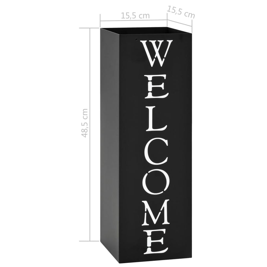 Parapluhouder Welcome Staal Zwart Patroon 4