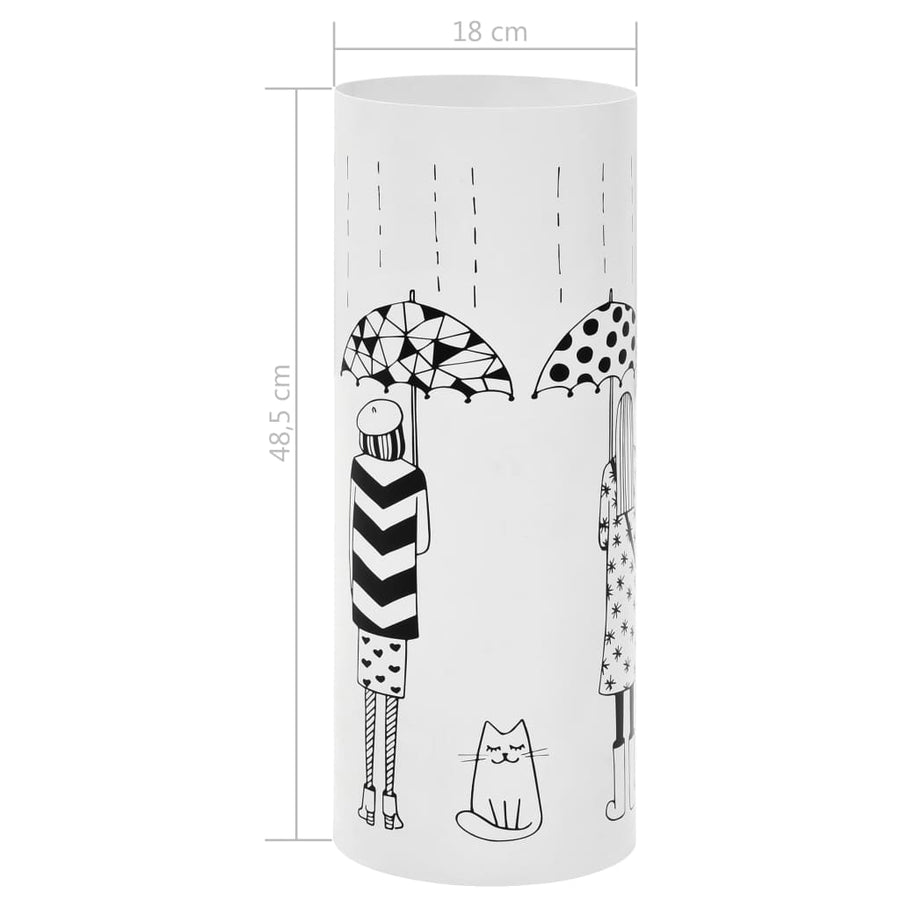 Parapluhouder Vrouwen Staal Wit Patroon 6