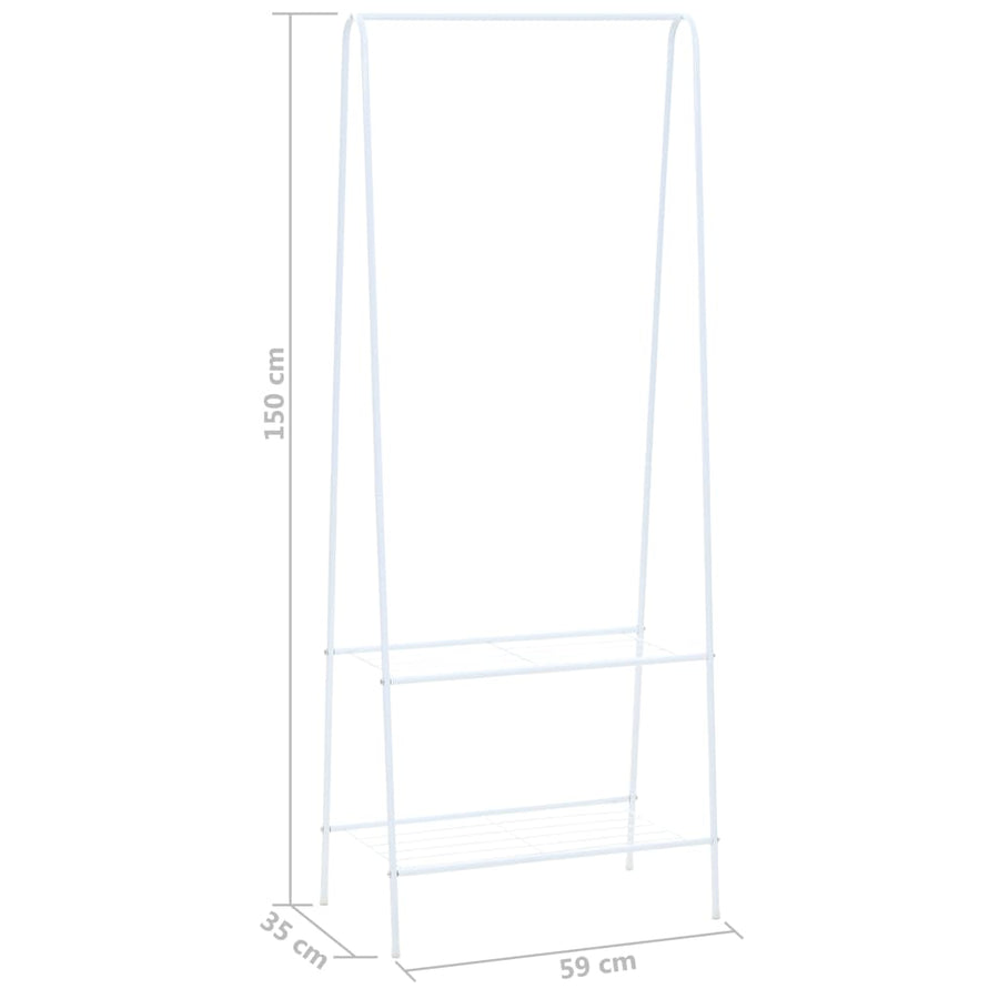 Kledingrek 59x35x150 cm wit Wit