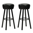 Barstoelen kunstleer 2 stuks zwart