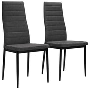 Eetkamerstoelen 2 st donkergrijs stof