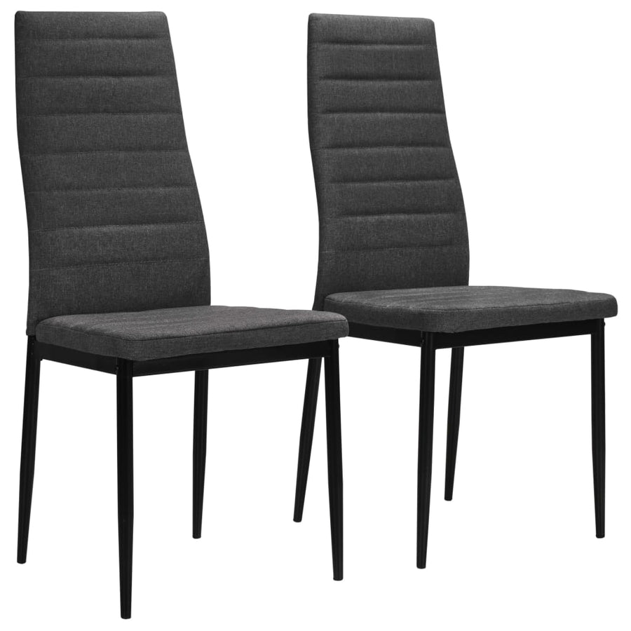 Eetkamerstoelen Stof 2 Donkergrijs