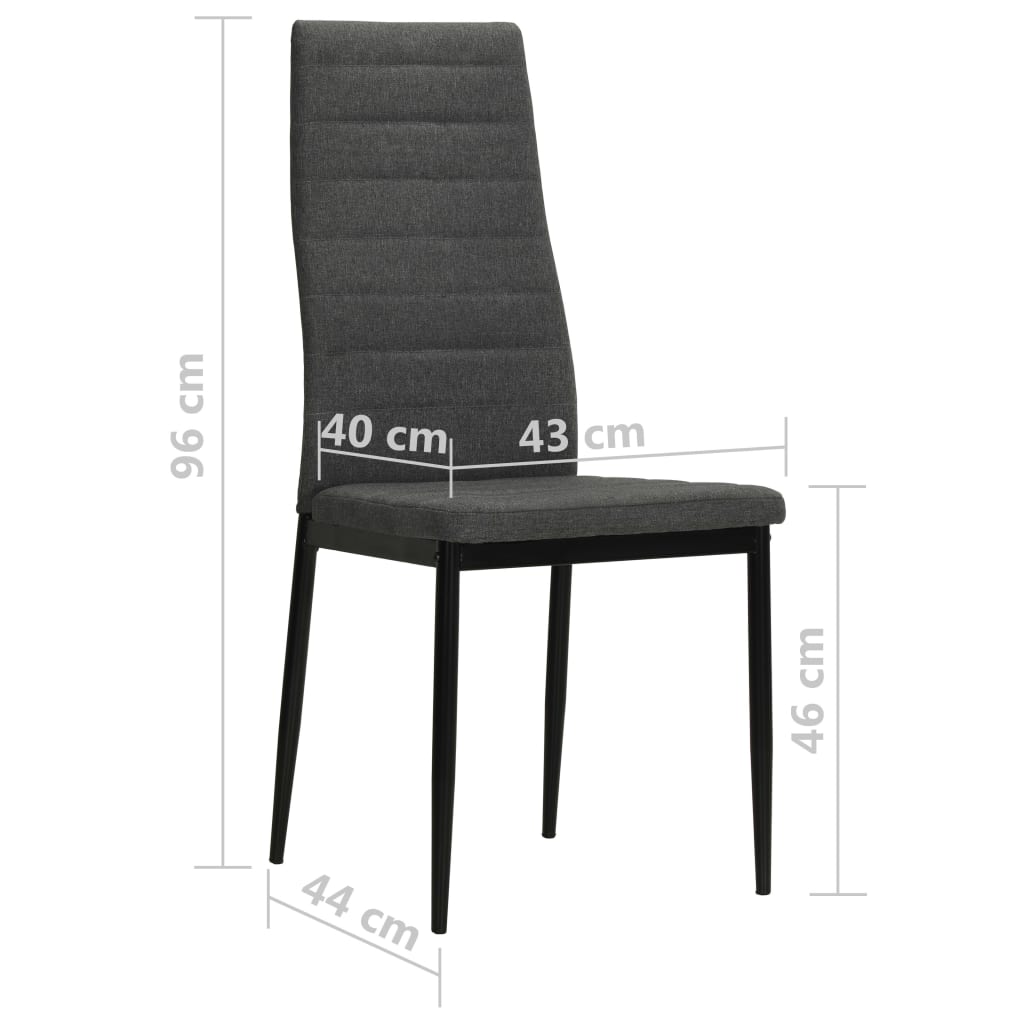 Eetkamerstoelen Stof 2 Donkergrijs