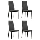 Eetkamerstoelen 4 st donkergrijs polyester