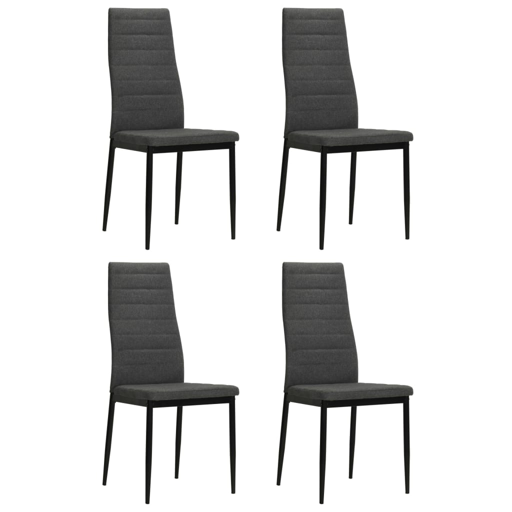 Eetkamerstoelen Stof 4 Donkergrijs