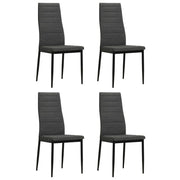 Eetkamerstoelen 4 st donkergrijs polyester