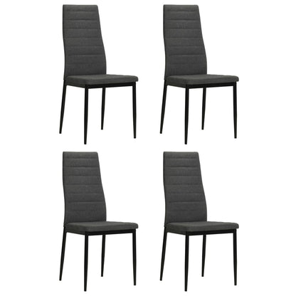 Eetkamerstoelen Stof 4 Donkergrijs