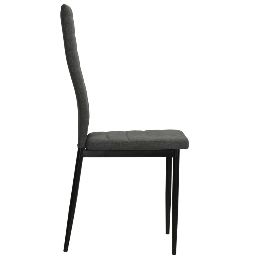 Eetkamerstoelen Stof 4 Donkergrijs