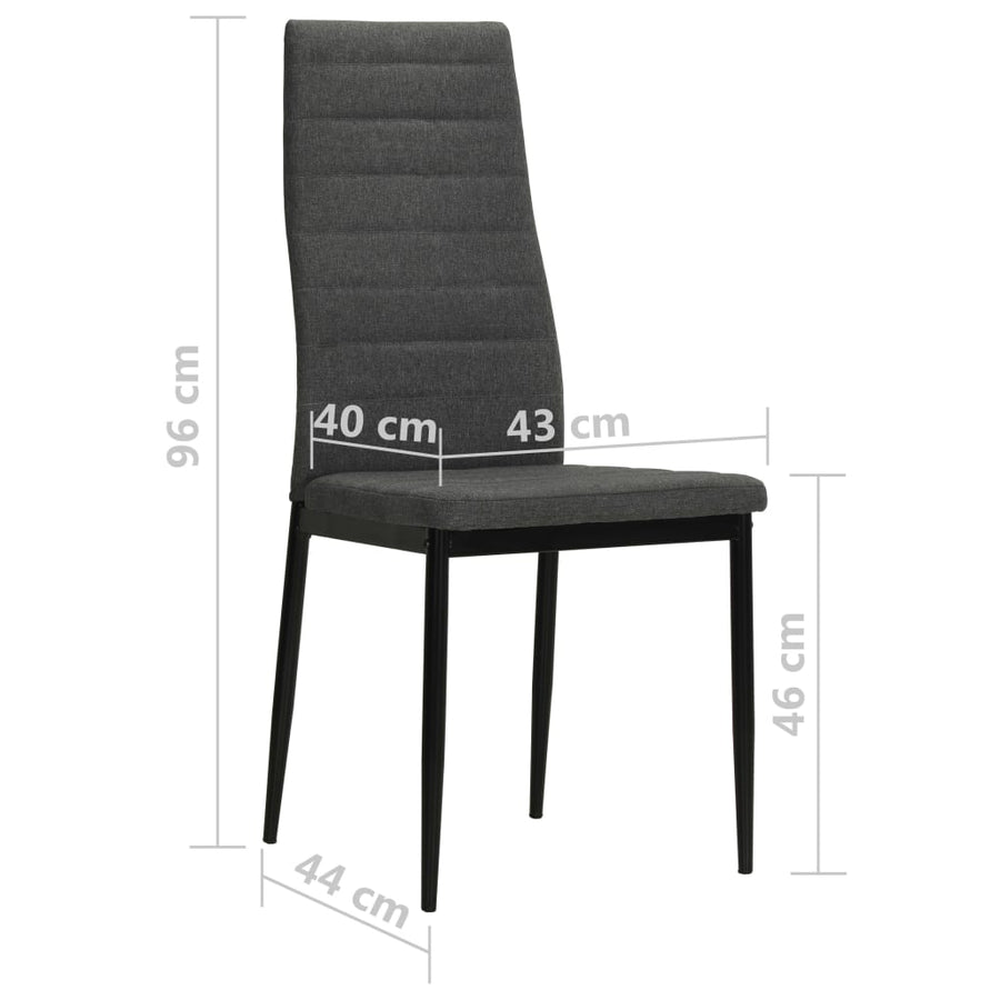 Eetkamerstoelen Stof 4 Donkergrijs