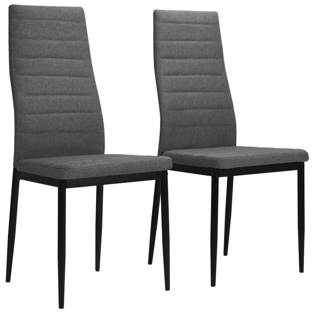 Eetkamerstoelen 2 st stof lichtgrijs
