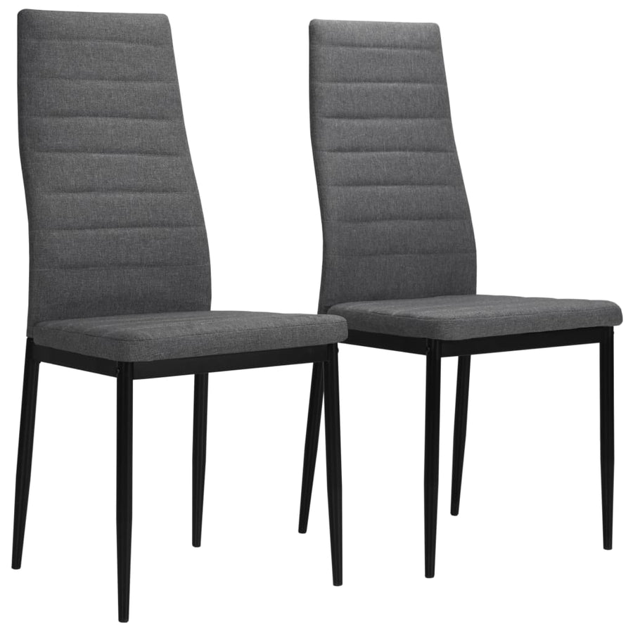 Eetkamerstoelen 2 st stof lichtgrijs