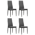 Dining chairs 4 pcs fabric light grey
