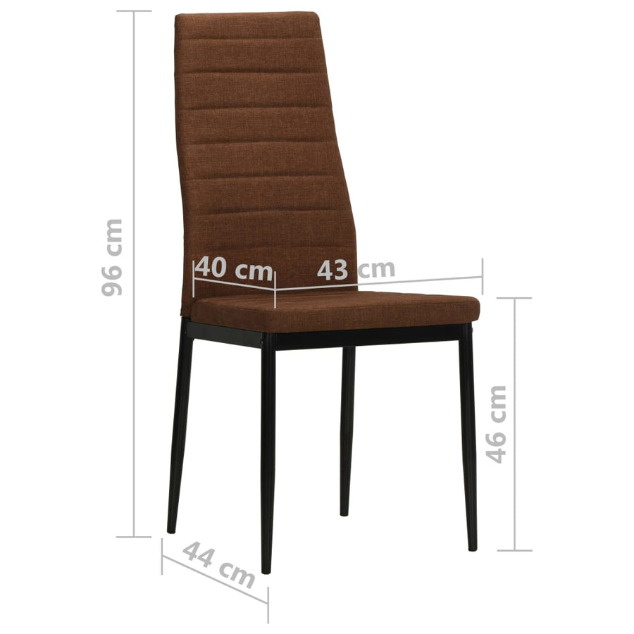 Eetkamerstoelen Stof 2 Bruin