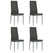 Eetkamerstoelen 4 stuks kunstleer grijs