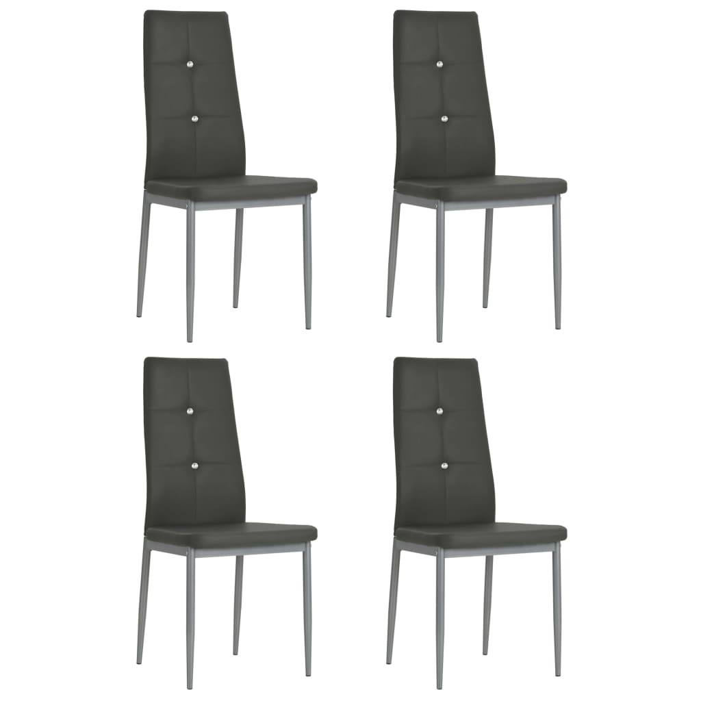 Eetkamerstoelen Kunstleer 4 Grijs