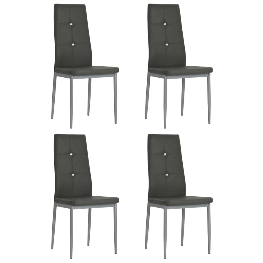Eetkamerstoelen Kunstleer 4 Grijs