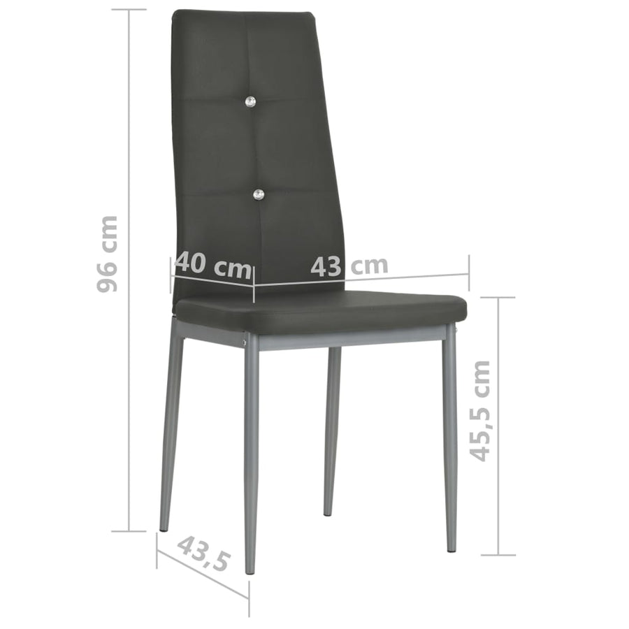 Eetkamerstoelen Kunstleer 4 Grijs