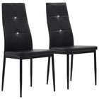 Eetkamerstoelen 2 st kunstleer zwart 43x43.5x96 cm