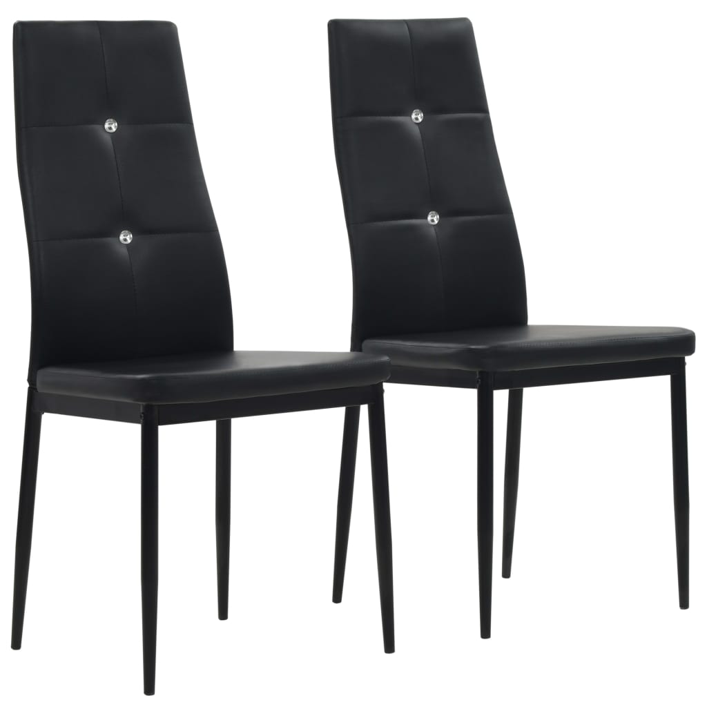 Eetkamerstoelen Kunstleer 2 Zwart