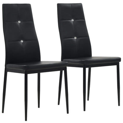 Eetkamerstoelen Kunstleer 2 Zwart