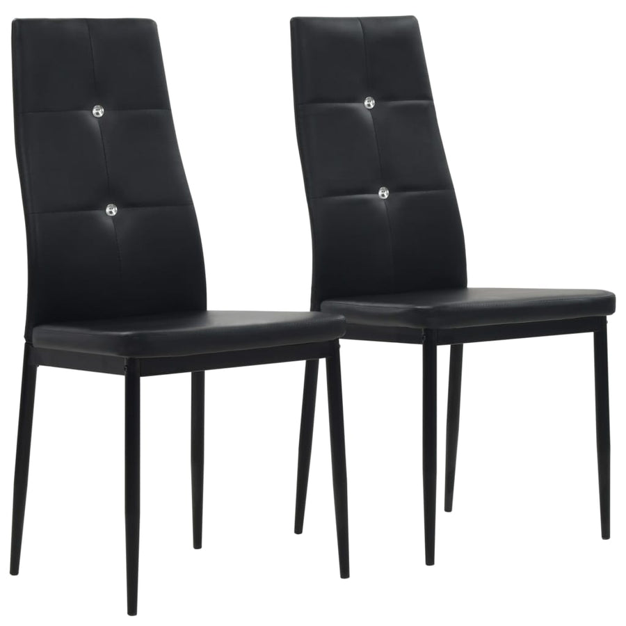 Eetkamerstoelen Kunstleer 2 Zwart