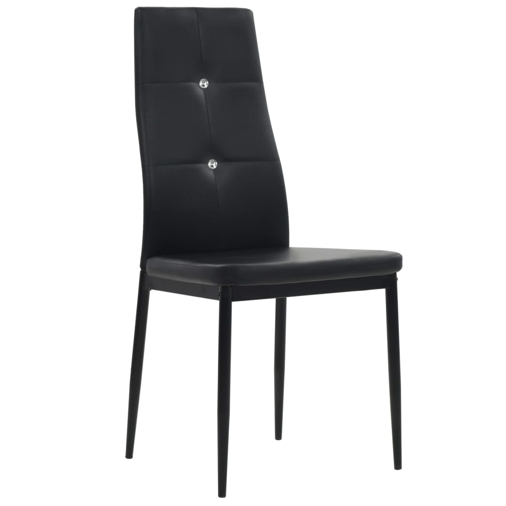 Eetkamerstoelen Kunstleer 2 Zwart