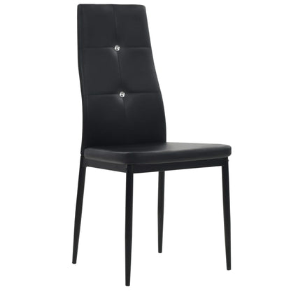 Eetkamerstoelen Kunstleer 2 Zwart